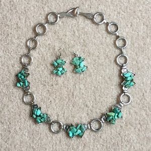Turquoise and silver necklace